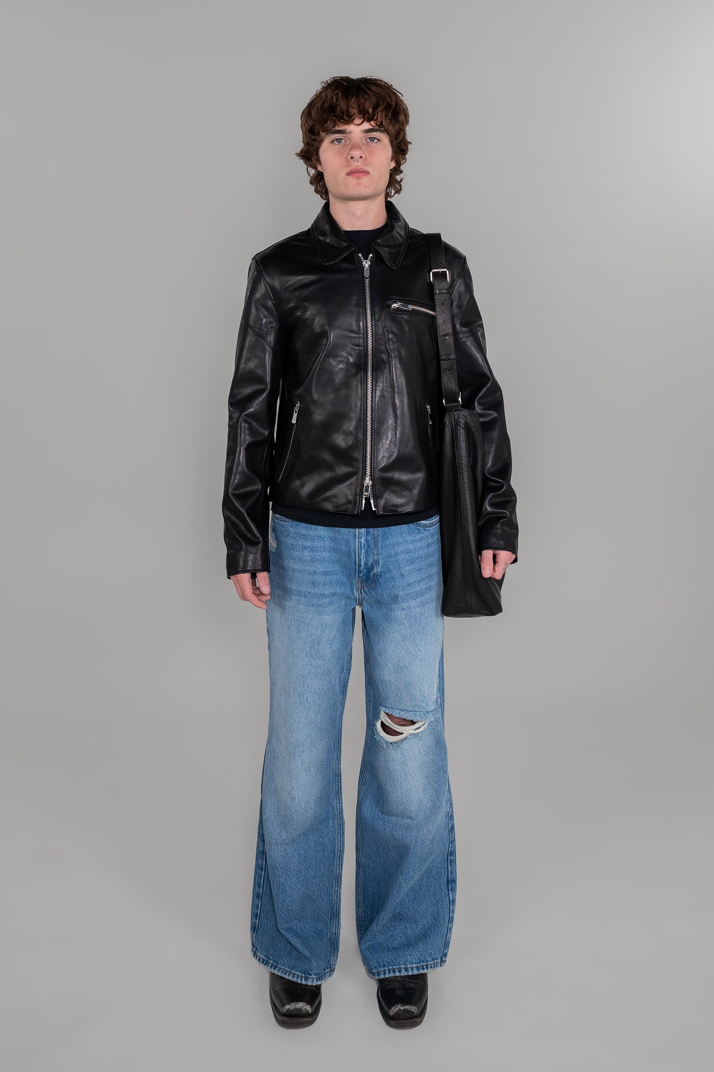 LEATHER BLOUSON JACKET - SMOOTH