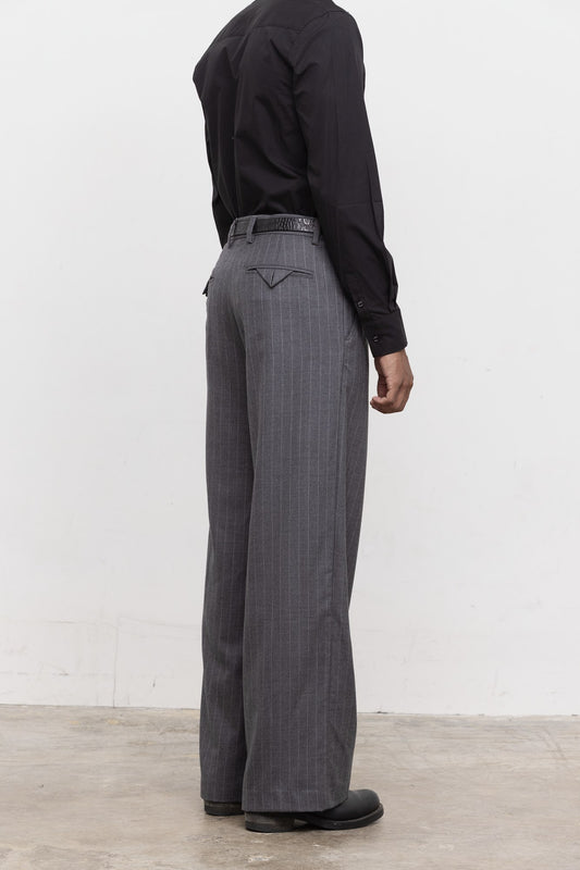 Solaire Trousers - Grey Pinstripe
