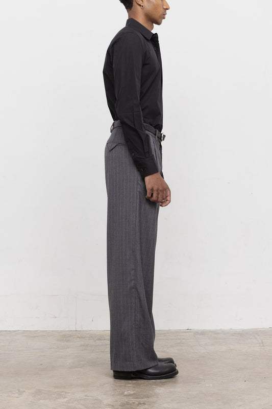 Solaire Trousers - Grey Pinstripe