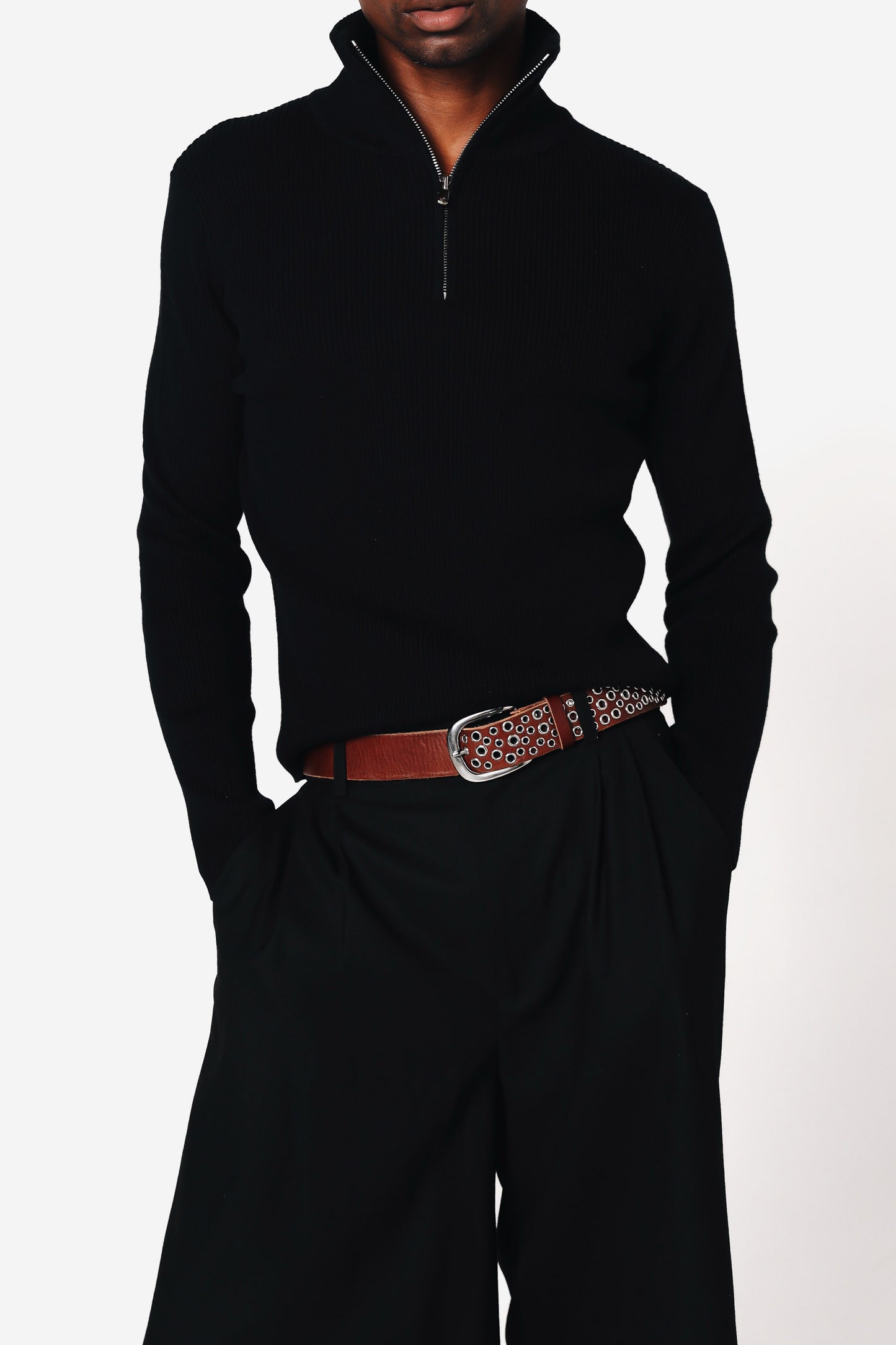 CLUSTER LOOP BELT - BROWN