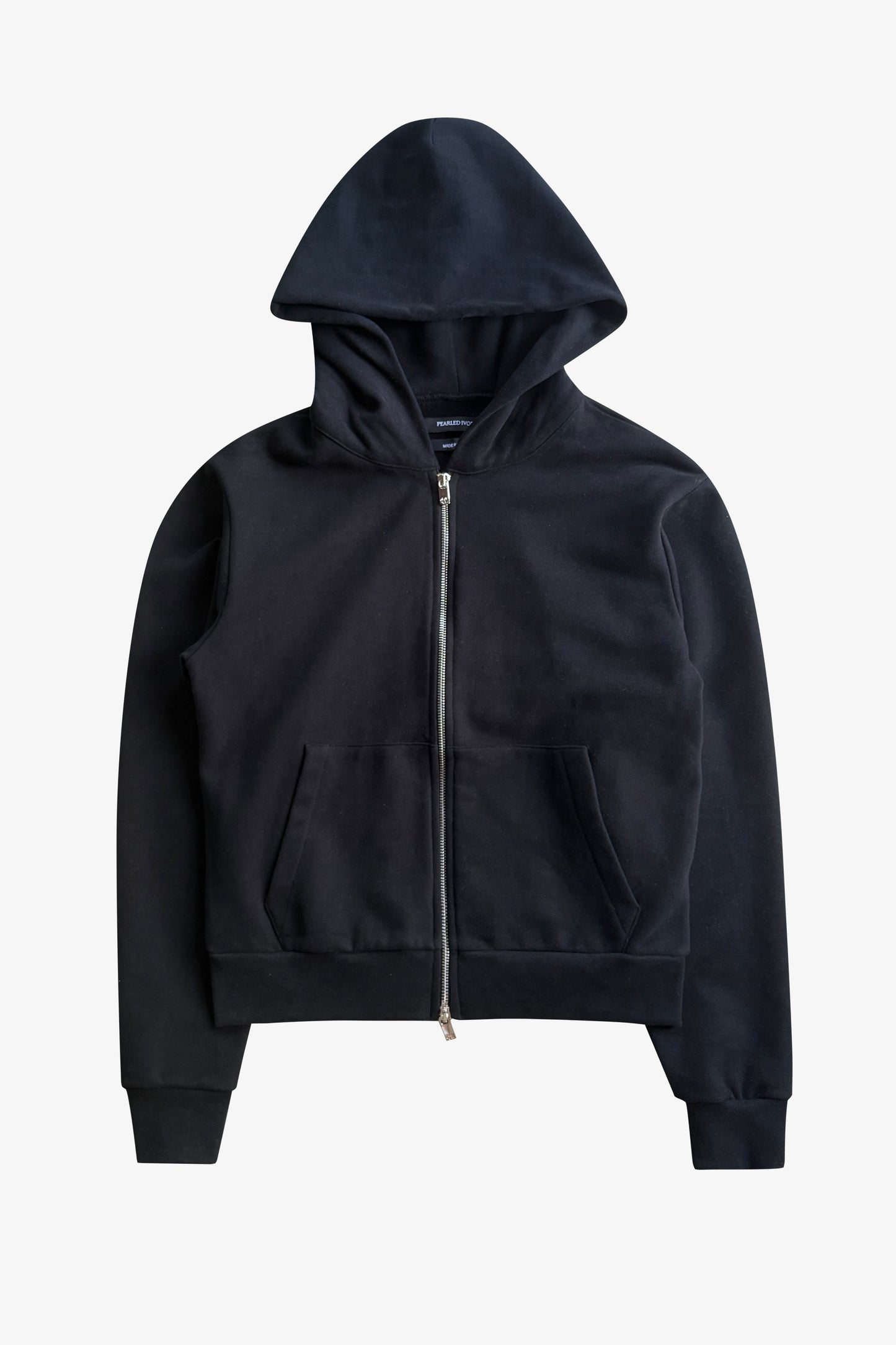 FITTED ZIP HOODIE - BLACK