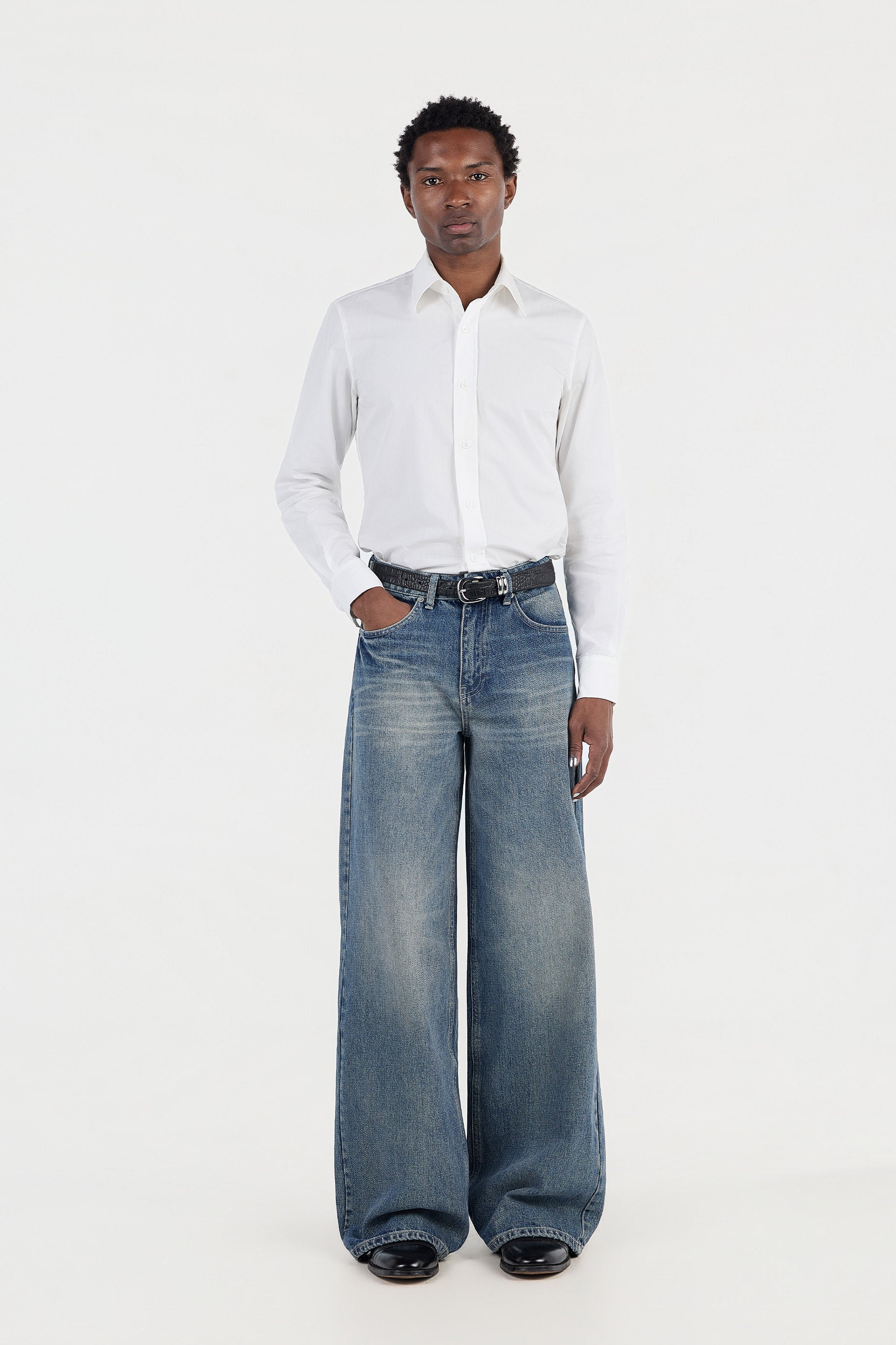 1211 'Washed Indigo' Denim – PEARLED IVORY