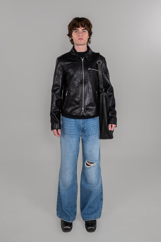 LEATHER BLOUSON JACKET - SMOOTH