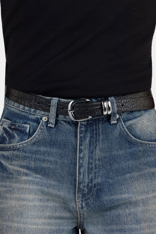 Croc Leather Belt