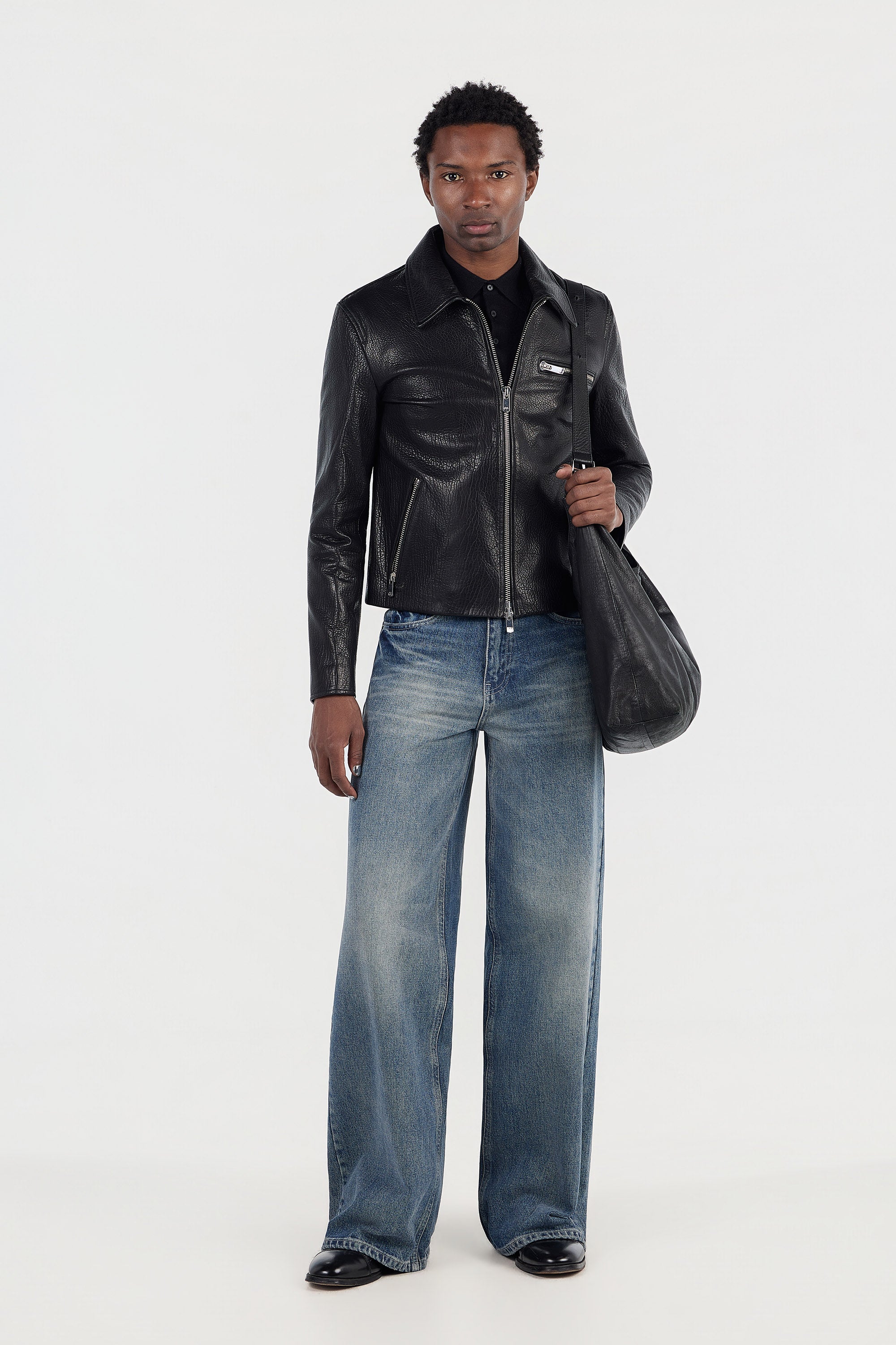 Grain Blouson Jacket - Black – PEARLED IVORY