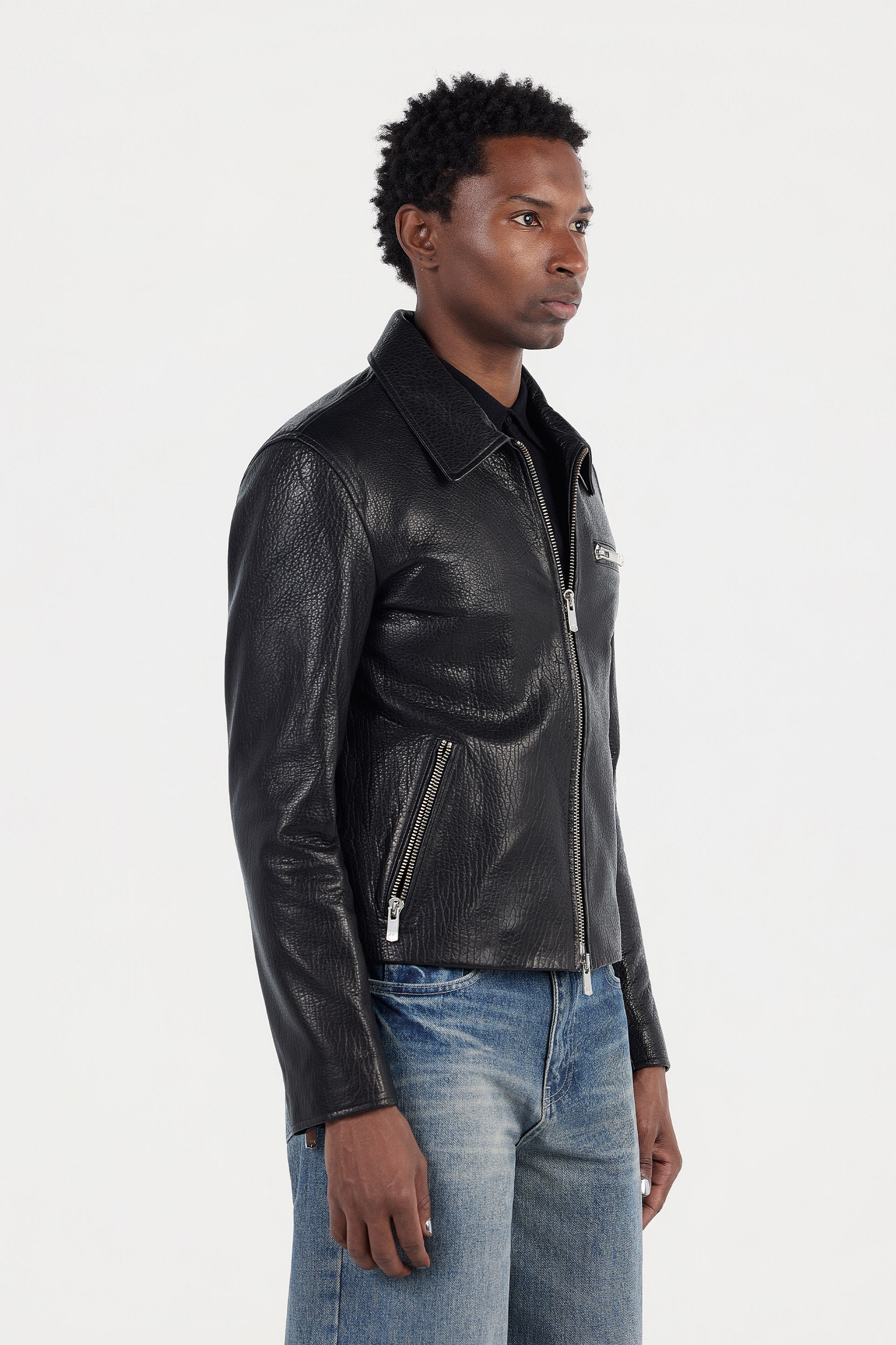 Grain Blouson Jacket - Black – PEARLED IVORY