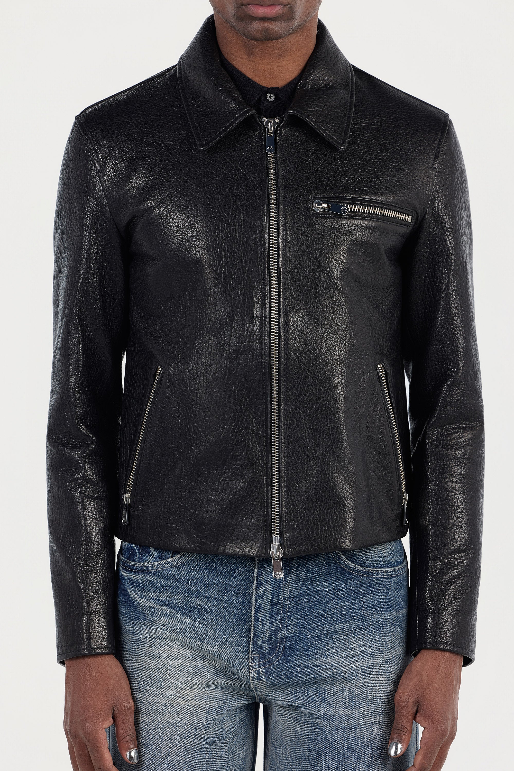 Grain Blouson Jacket - Black – PEARLED IVORY