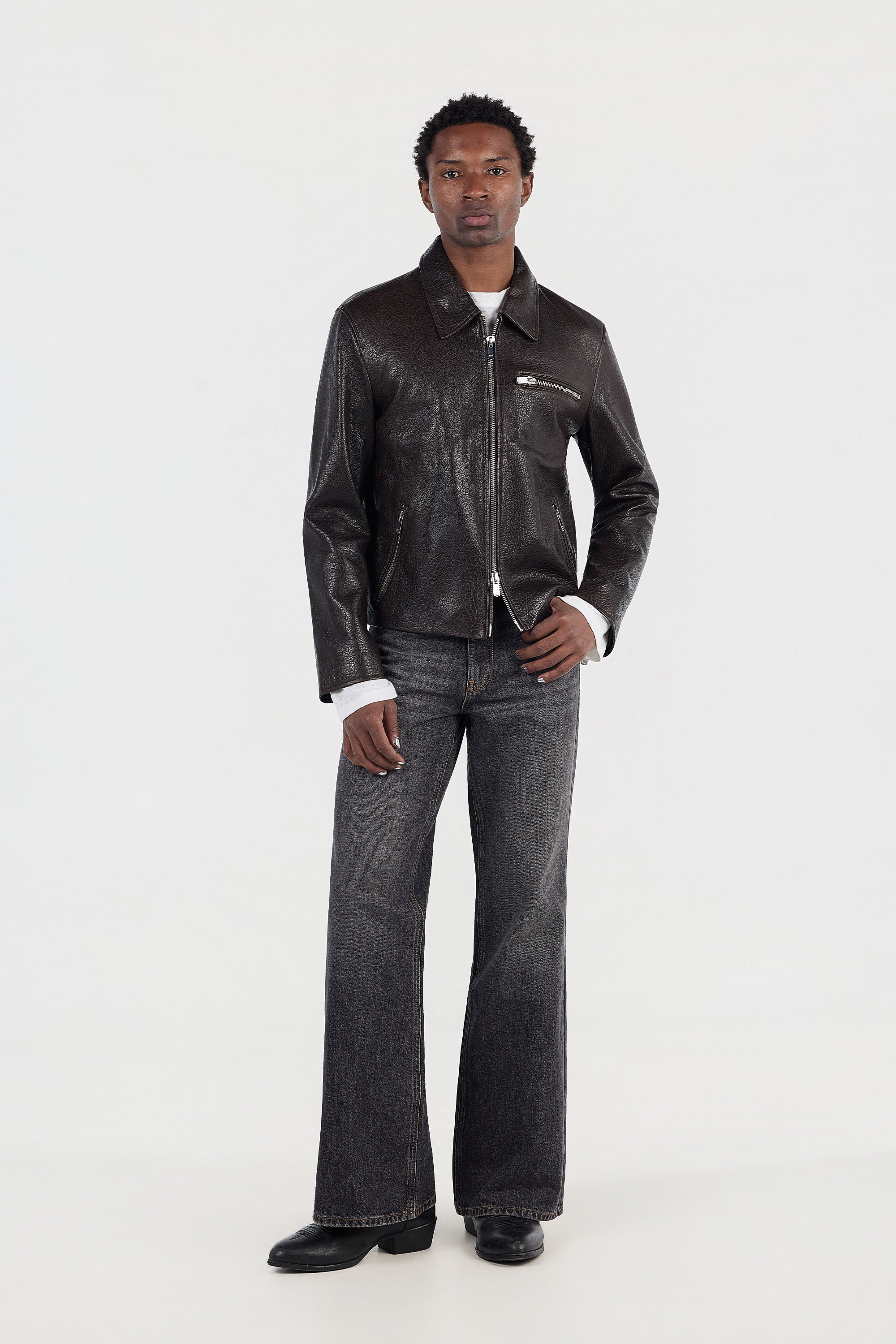 Grain Blouson Jacket - Espresso – PEARLED IVORY