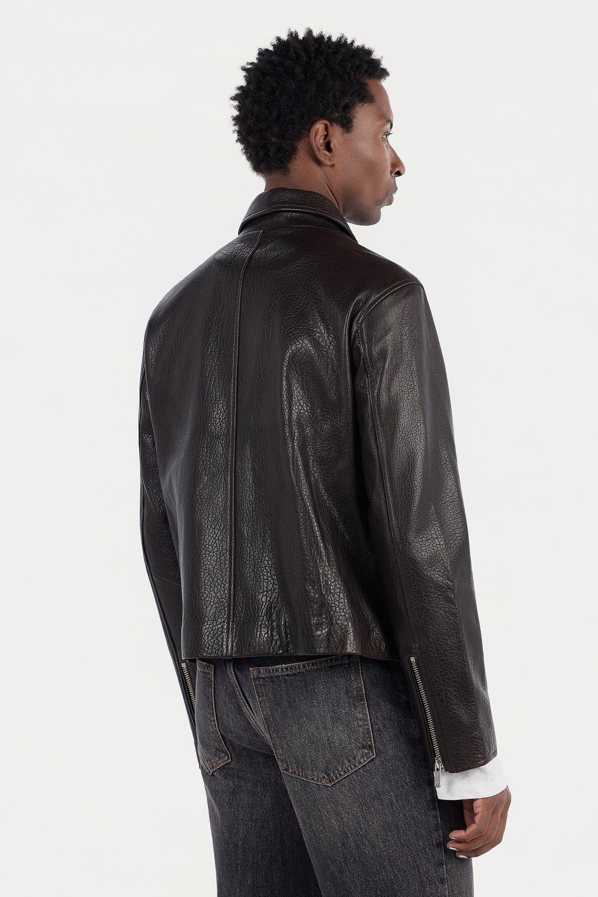 Grain Blouson Jacket - Espresso – PEARLED IVORY