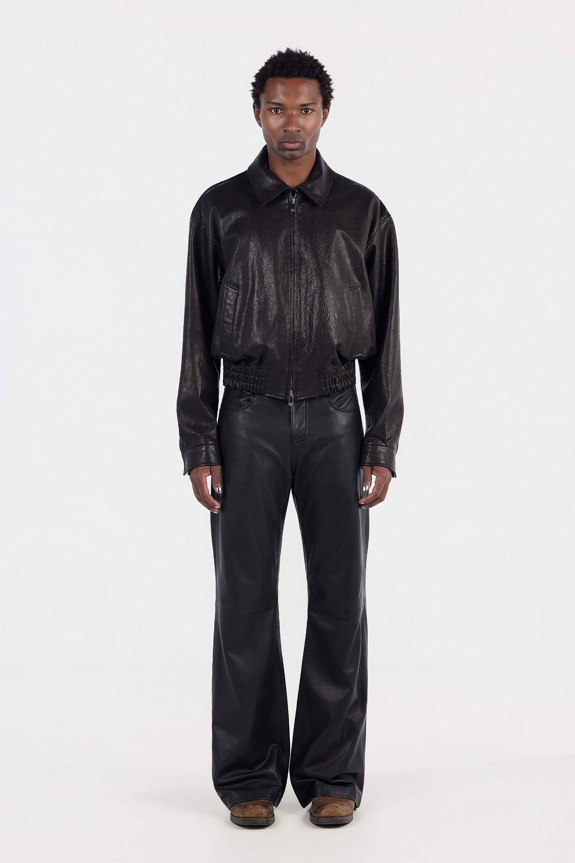 Leather Flares – PEARLED IVORY