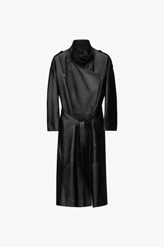 Valena Leather Trench Coat