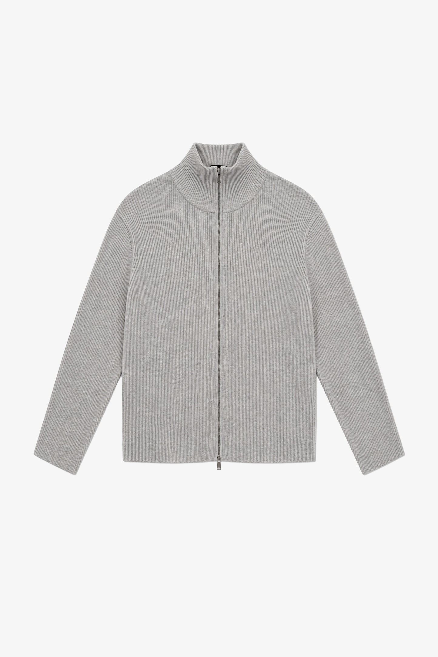 Grey Full Zip Merino Wool Knit (S)