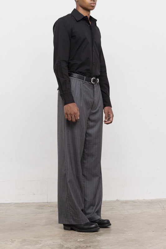 Solaire Trousers - Grey Pinstripe
