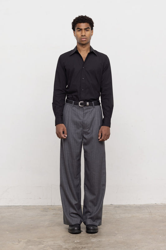Solaire Trousers - Grey Pinstripe