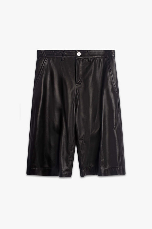 LEATHER LONG SHORTS