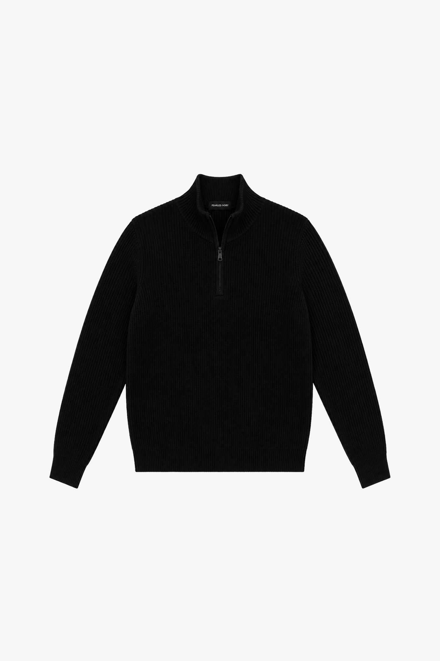100% Cashmere Black 1/4 Zip (S)