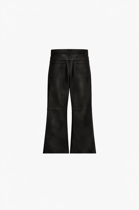 Bootcut Leather Pants, back view