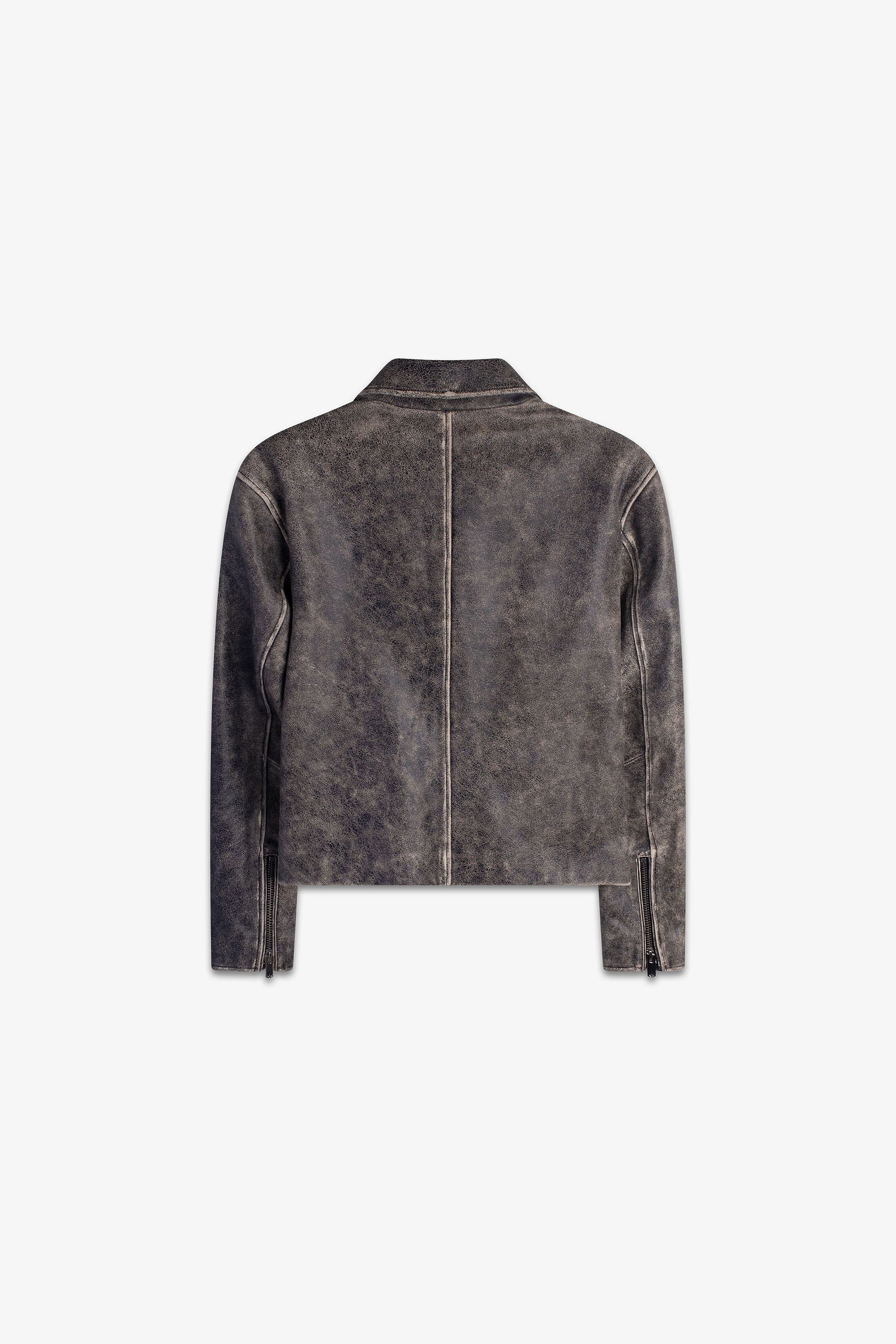 希少 PEARLED IVORY LEATHER BLOUSON JACKET Distressed Blouson Jacket – PEARLED IVORY