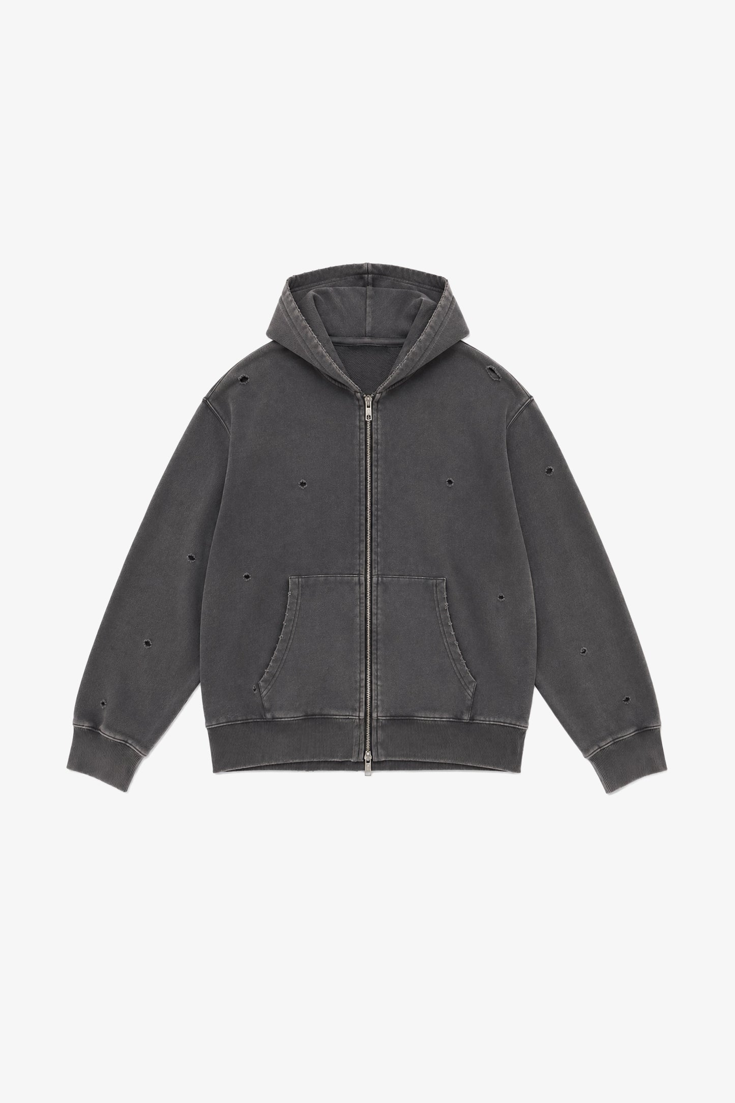Faded & Distressed Fitted Hoodie (S)