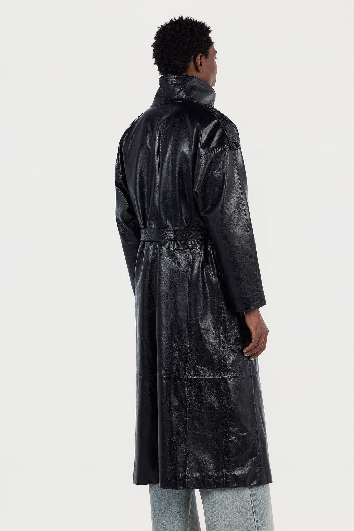 Valena Leather Trench Coat