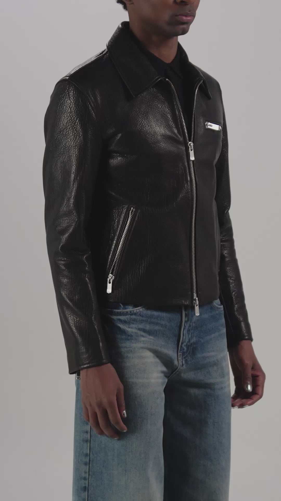 Grain Blouson Jacket - Black – PEARLED IVORY