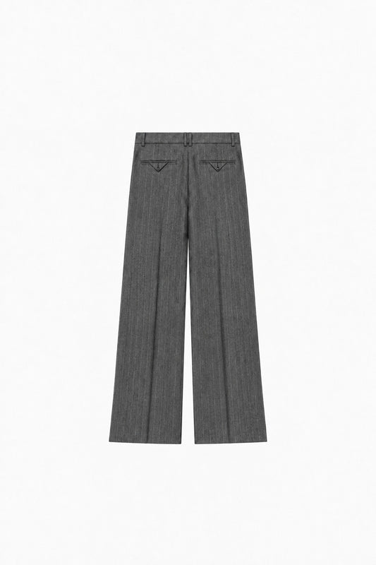 Solaire Trousers - Grey Pinstripe, back view